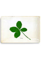Ben's Garden - Lucky Clover Decoupage Glass Tray: 4"X 6"