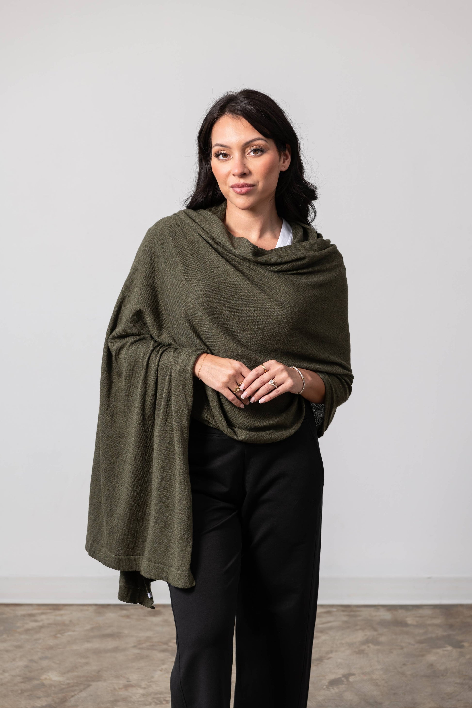 Dreamsoft Organic Cotton Travel Scarf — Olive Wood