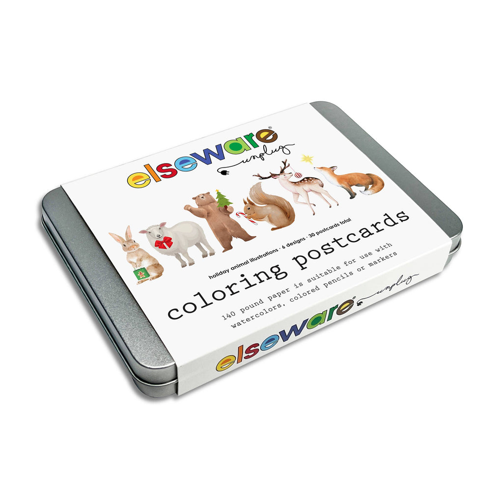 Coloring Postcards — 6 Winter Animal Designs | Set of 30