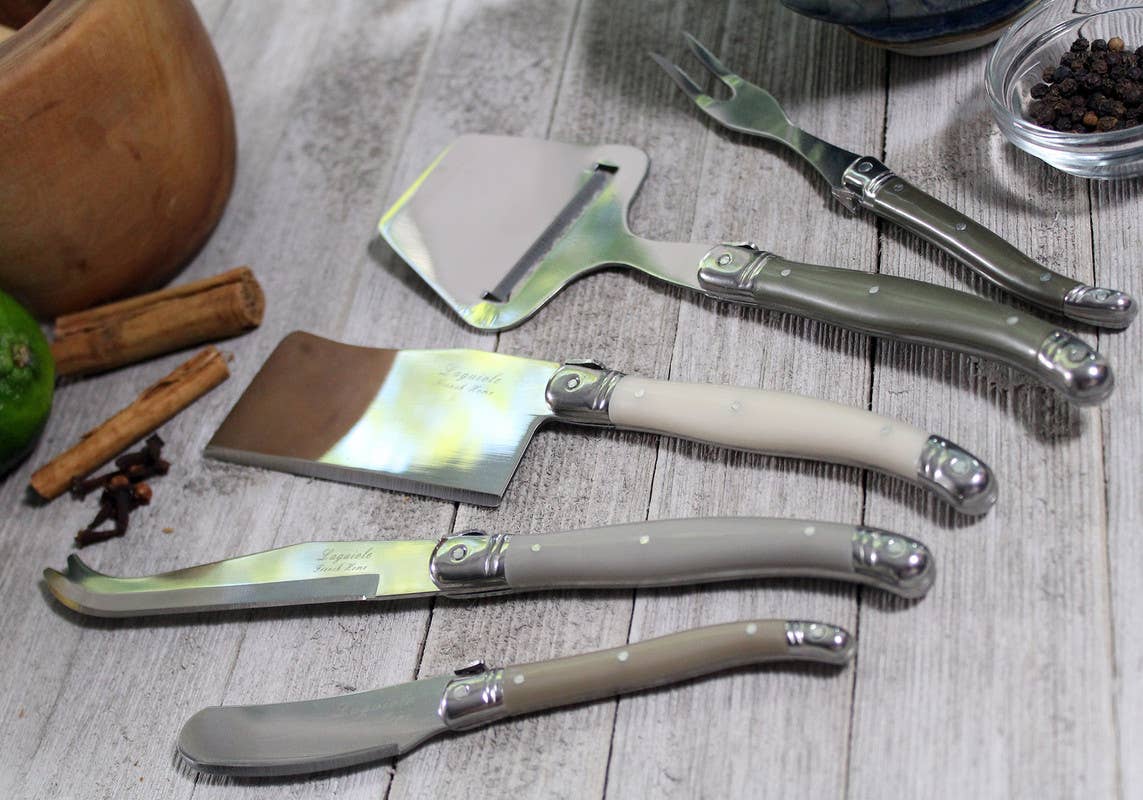 Laguiole Cheese Knife, Fork & Slicer Set – 5 Piece