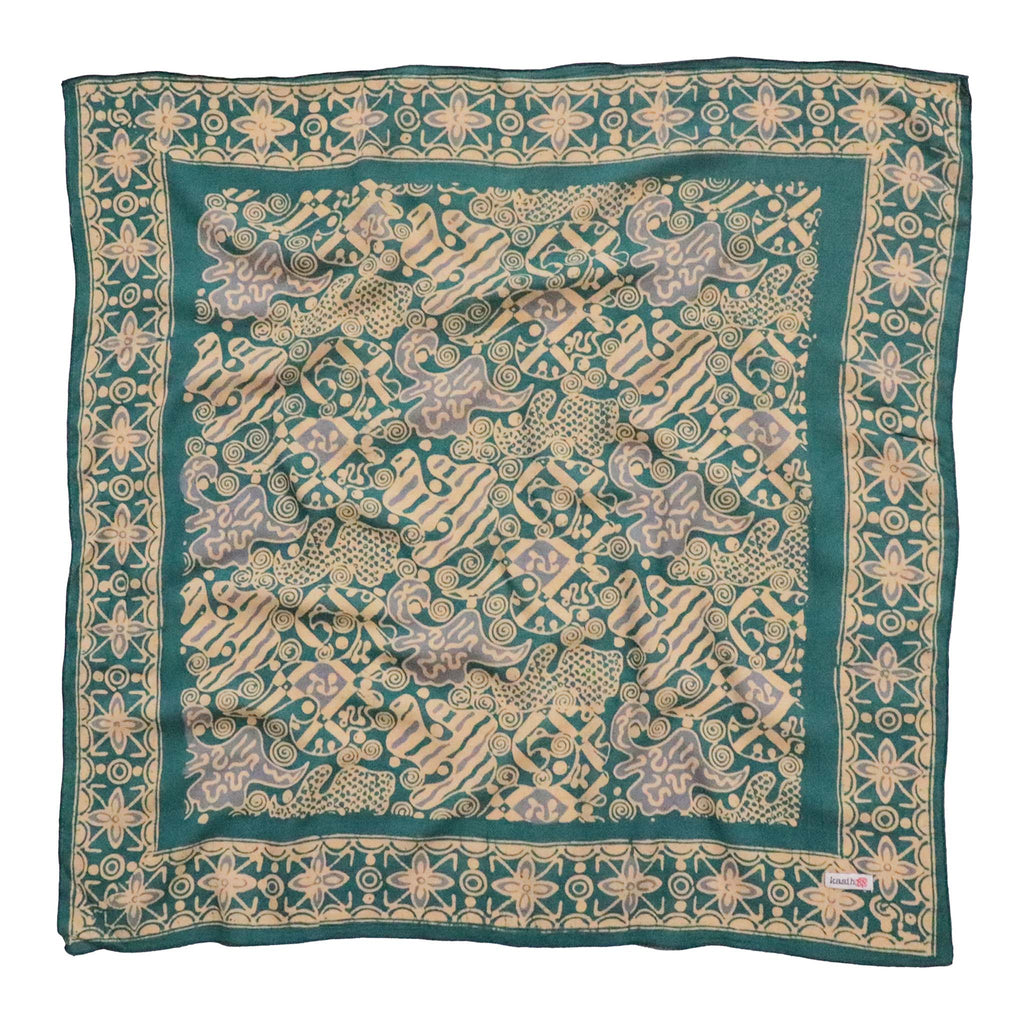 Batik Bandana - Blue Gray Teal Aqua