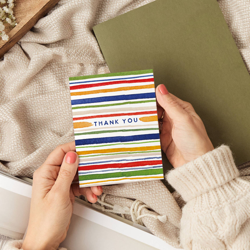 Thank You Card | Watercolor Stripes
