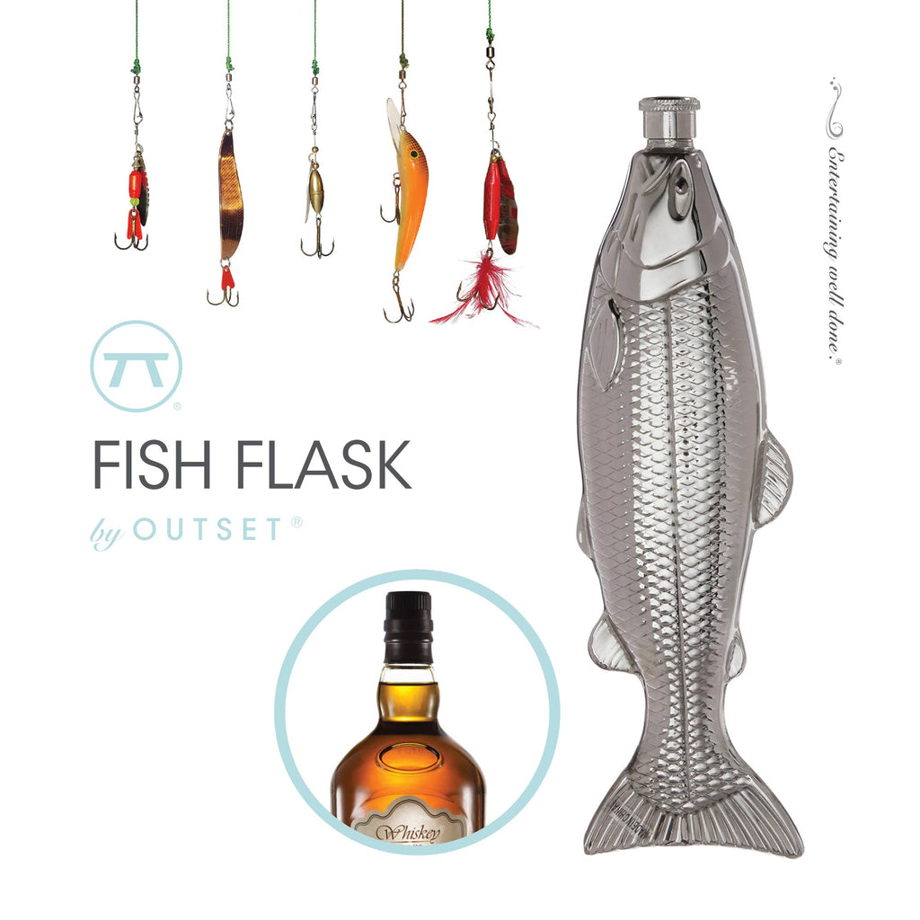 Stainless Steel Fish Travel Flask, 4 Ounce Capacity