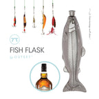 Stainless Steel Fish Travel Flask, 4 Ounce Capacity