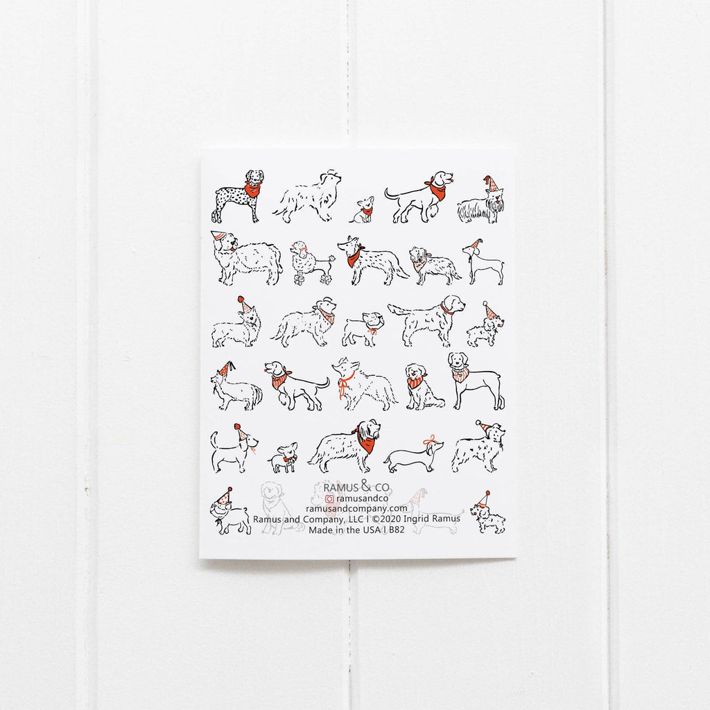 Dogs with Party Hats Greeting Card