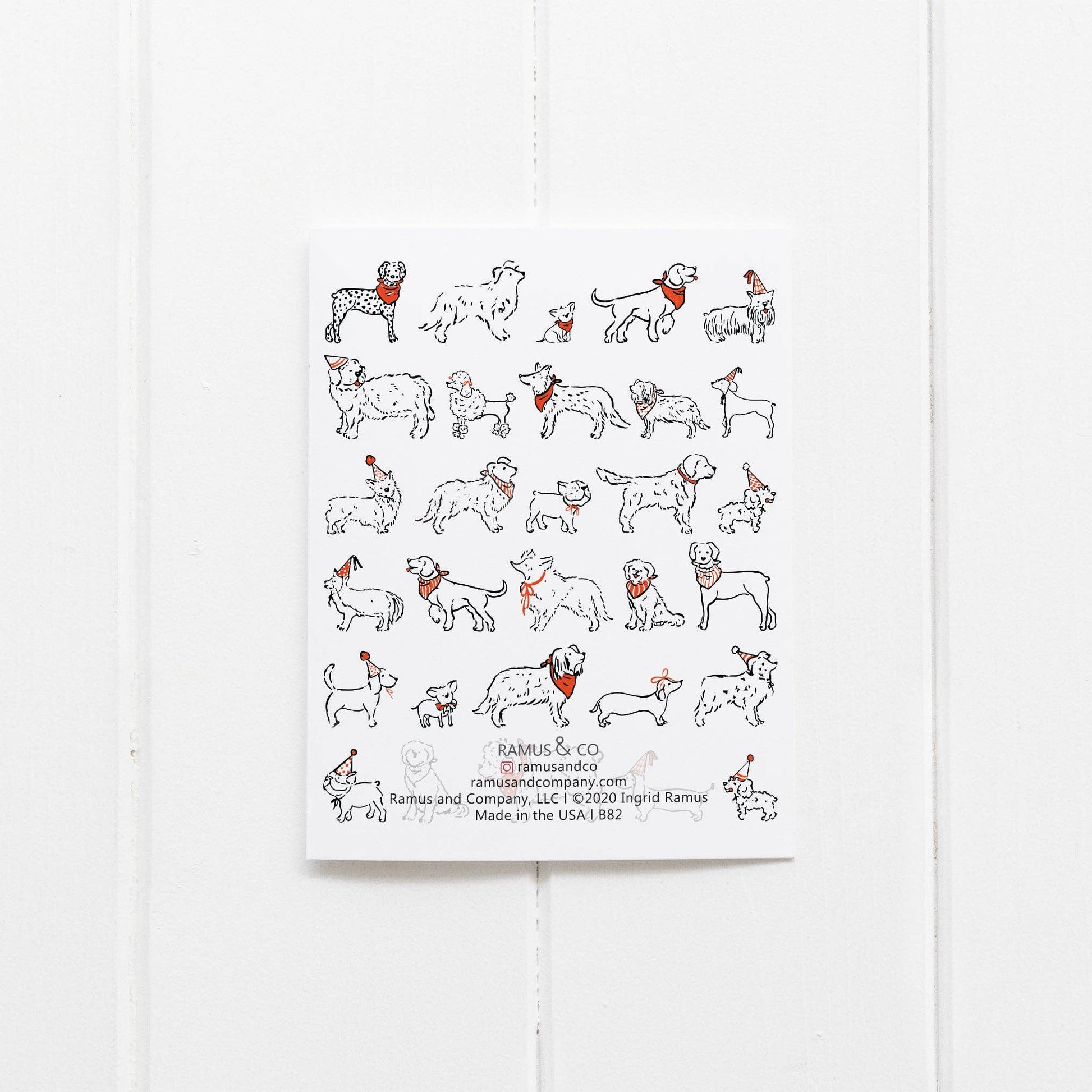 Dogs with Party Hats Greeting Card