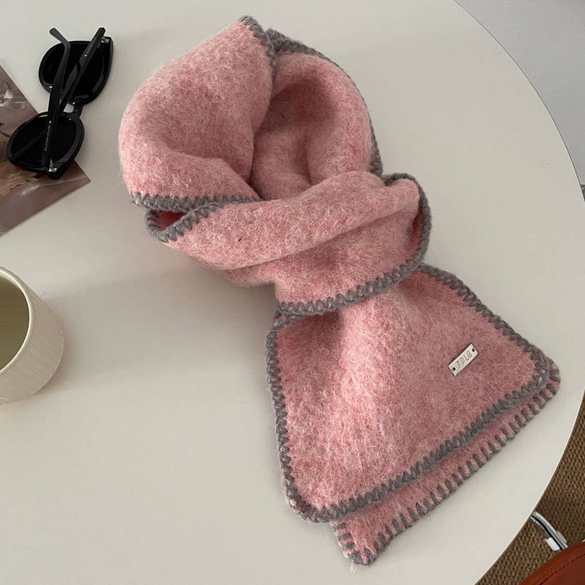 Green Chic Colorblock Trim Scarf – (OS)