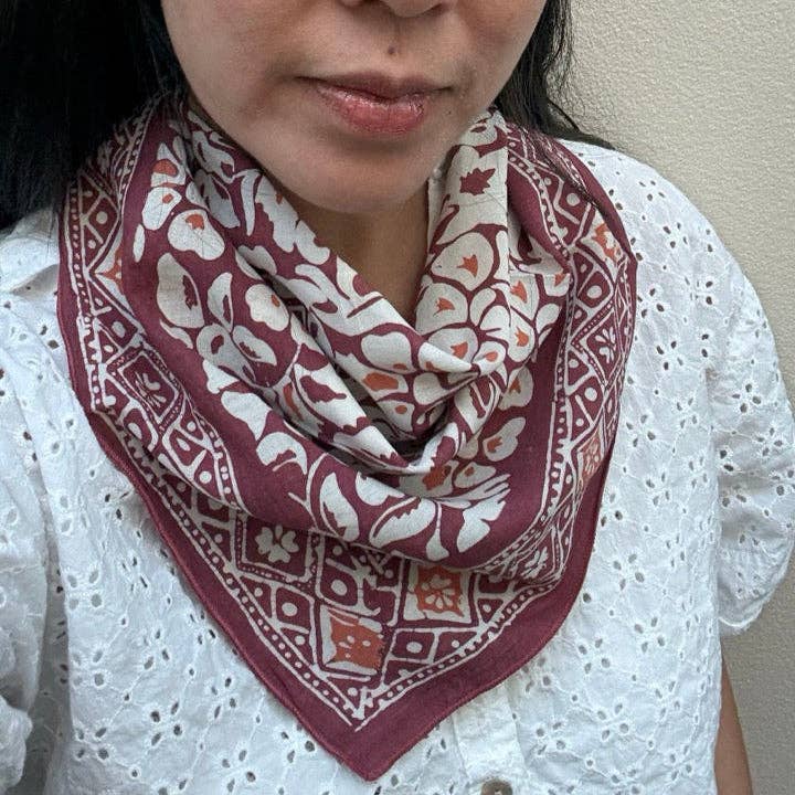 Batik Bandana – Plum Haze | Floral | Purple