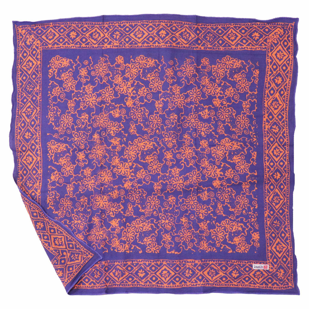 Batik Bandana – Pink Blue | Mangosteen Pattern