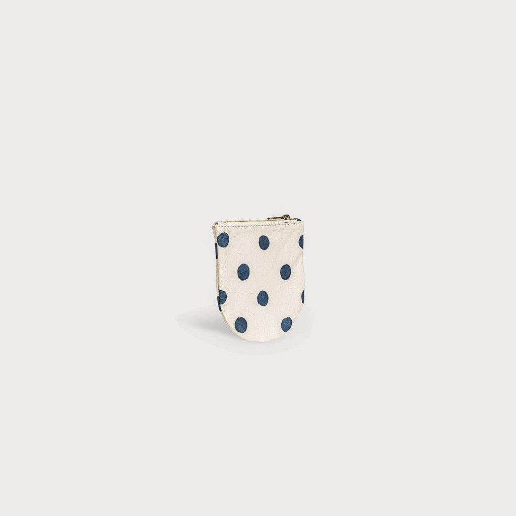 Indigo Dot Half Moon Pouch