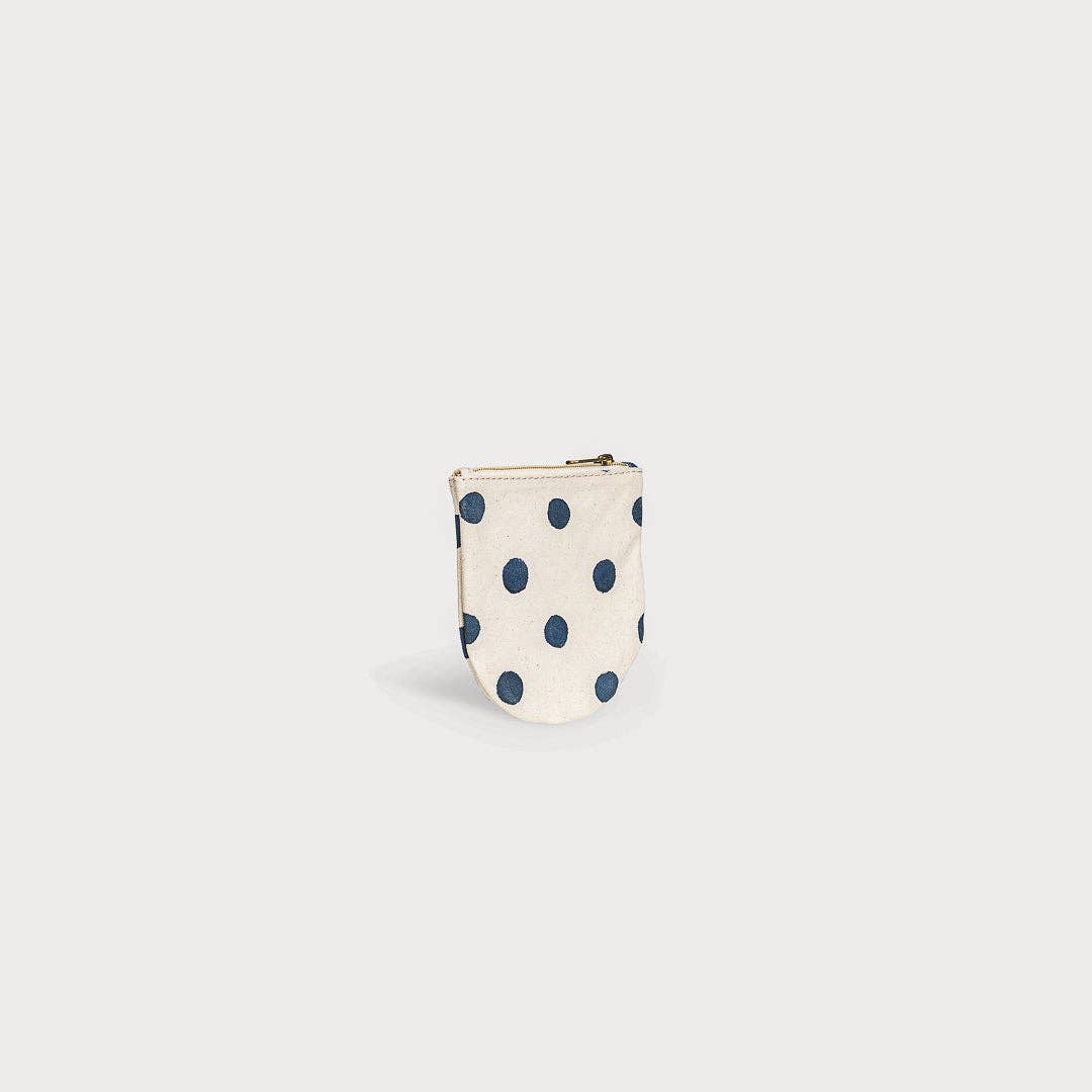 Indigo Dot Half Moon Pouch