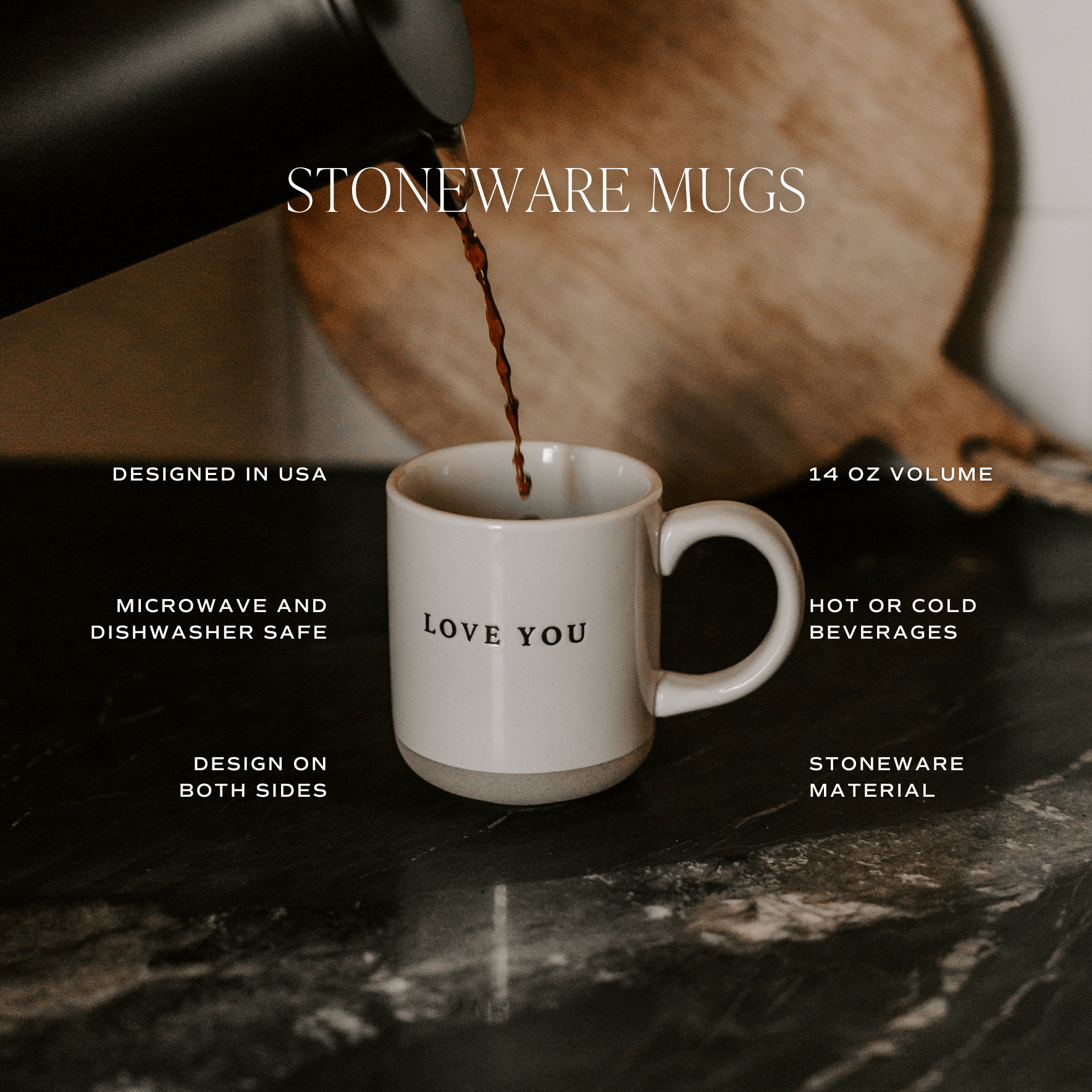 Green Trees Stoneware Coffee Mug