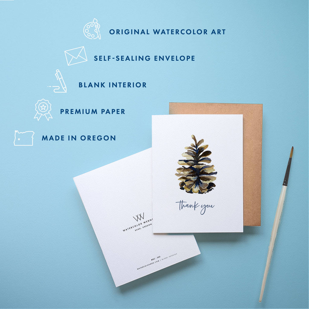 Pinecone Thank You Card