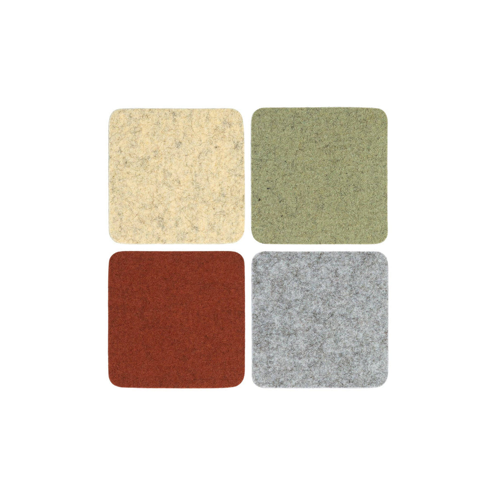 Bierfilzl Merino Wool Square Coasters – Ikebana | Set of 4