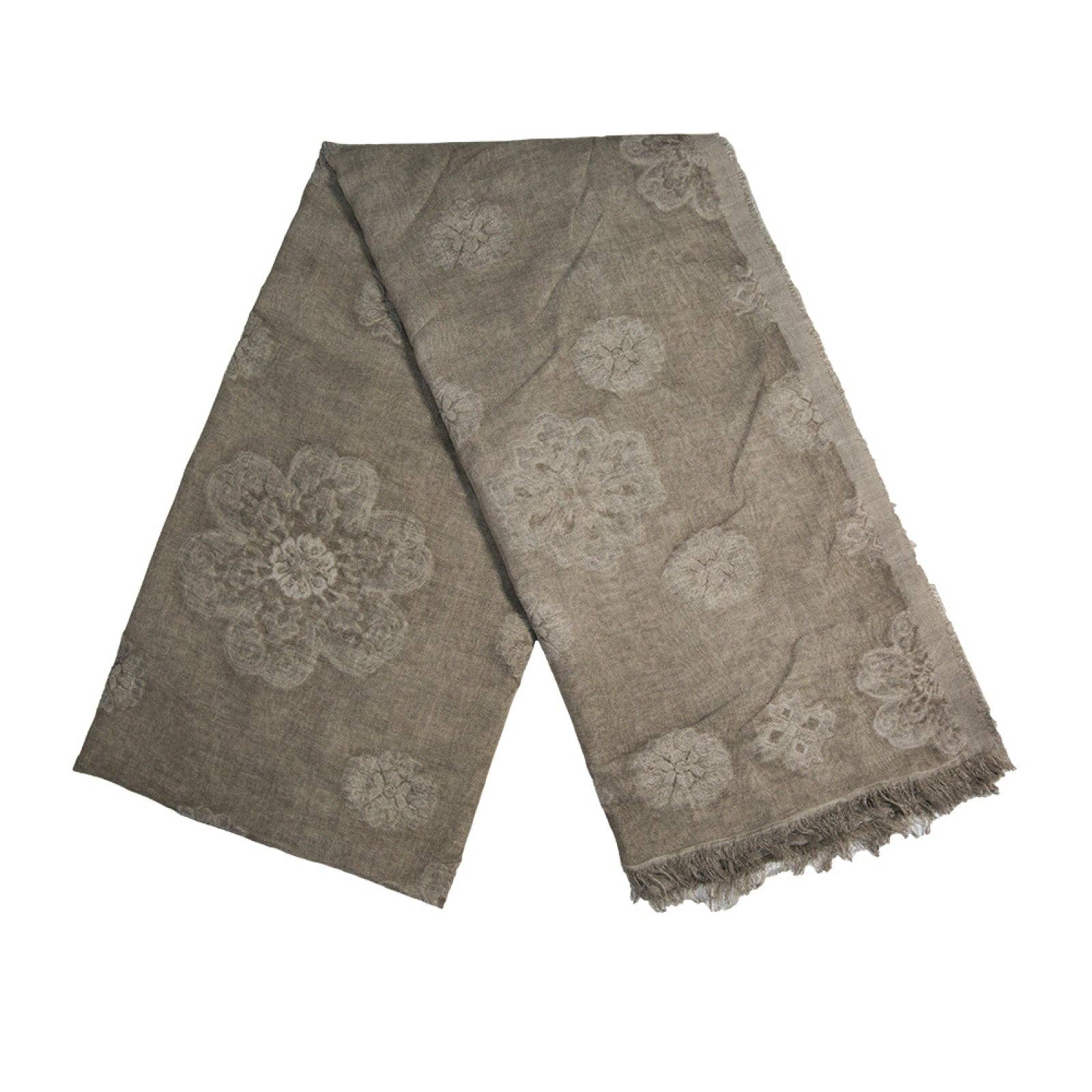 Brown Double Layer Attached Thick Scarves