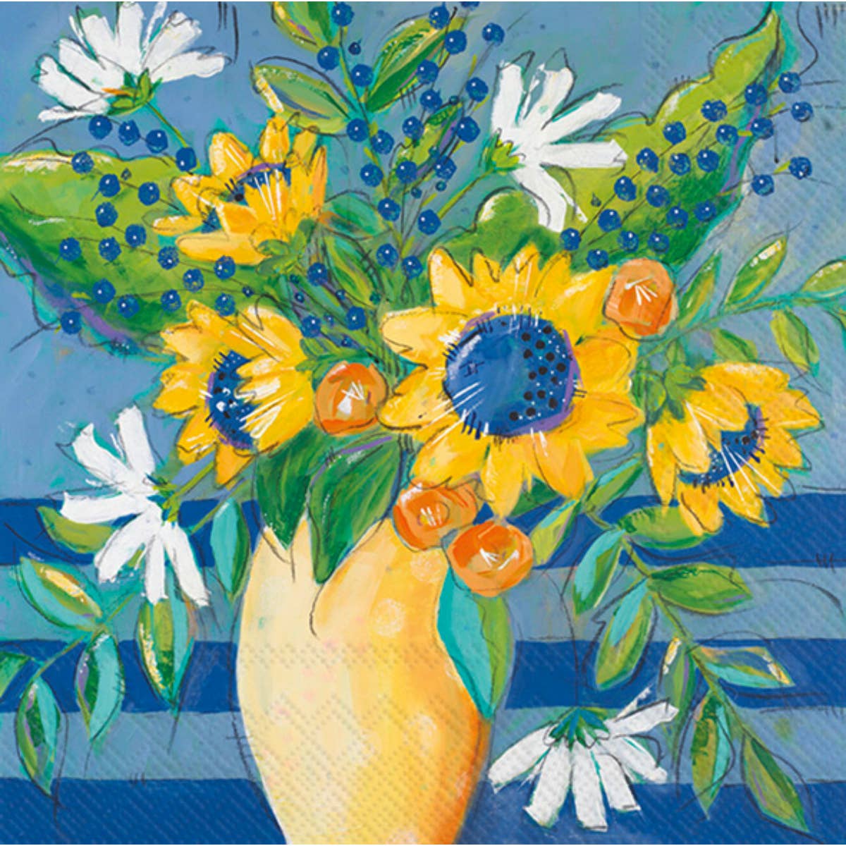 Floral Bursts Paper Cocktail Napkins — Pack of 20