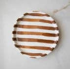 Blue Striped Ceramic Plate — 5 inch