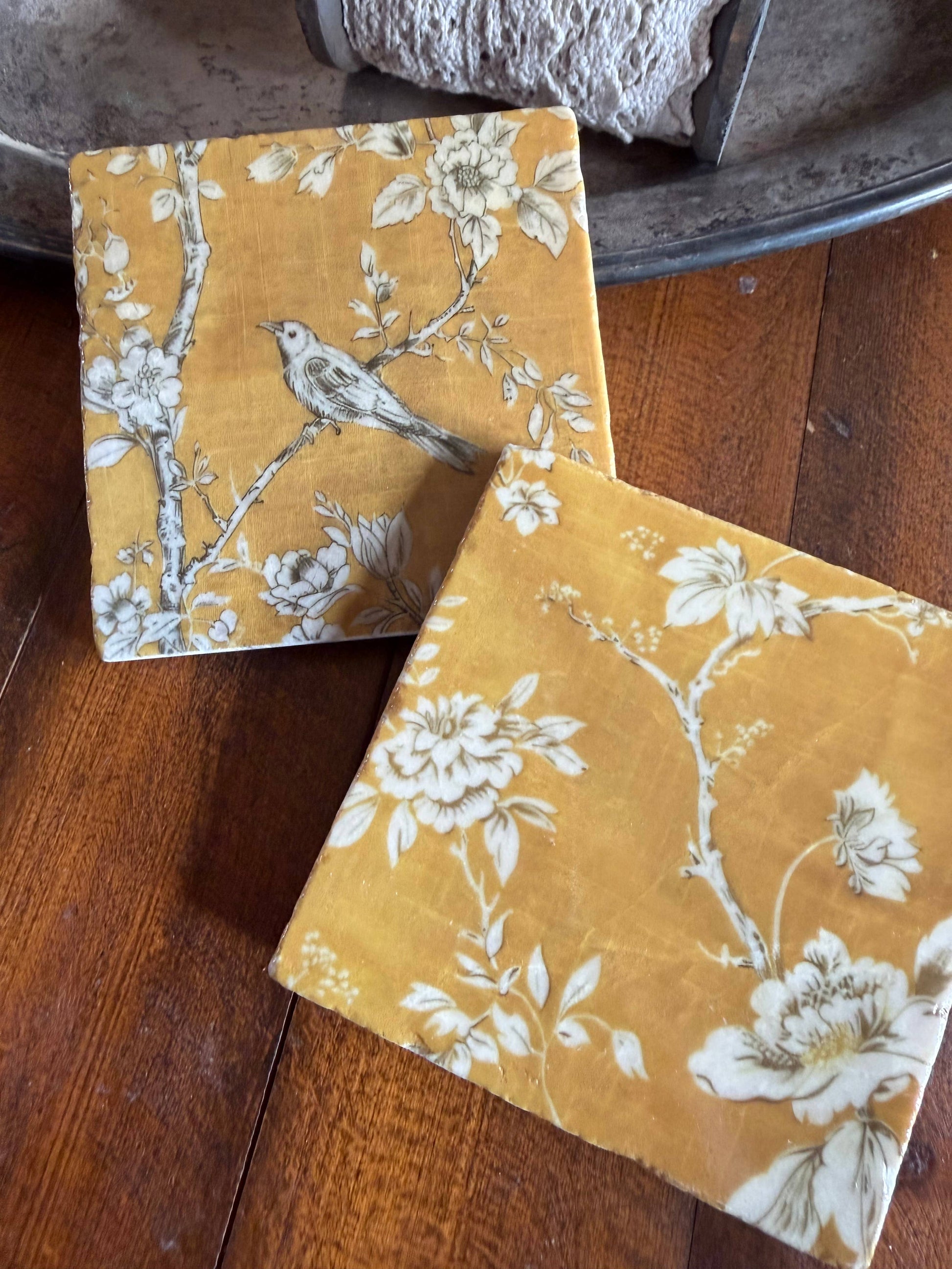 Golden Tapestry Stone Coaster | Single