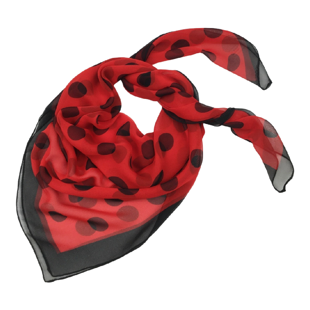 Vintage Polka Dot Soft Square Scarf: Black