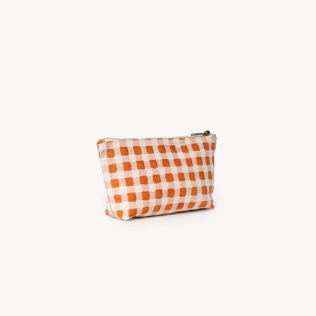 Harvest Gold Gingham Small Waterproof Pouch
