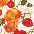Cocktail Napkins 20 ct Poppies White