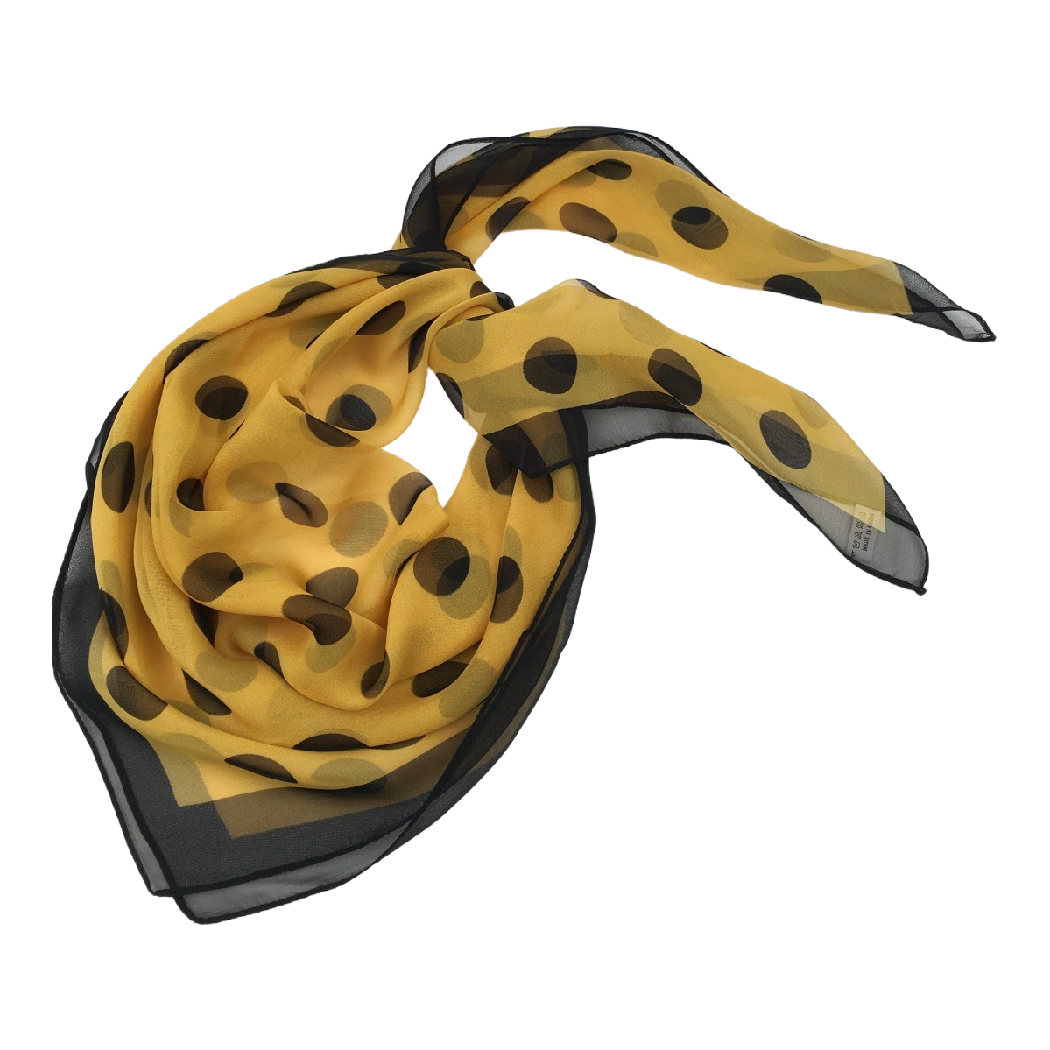 Vintage Polka Dot Soft Square Scarf: Black