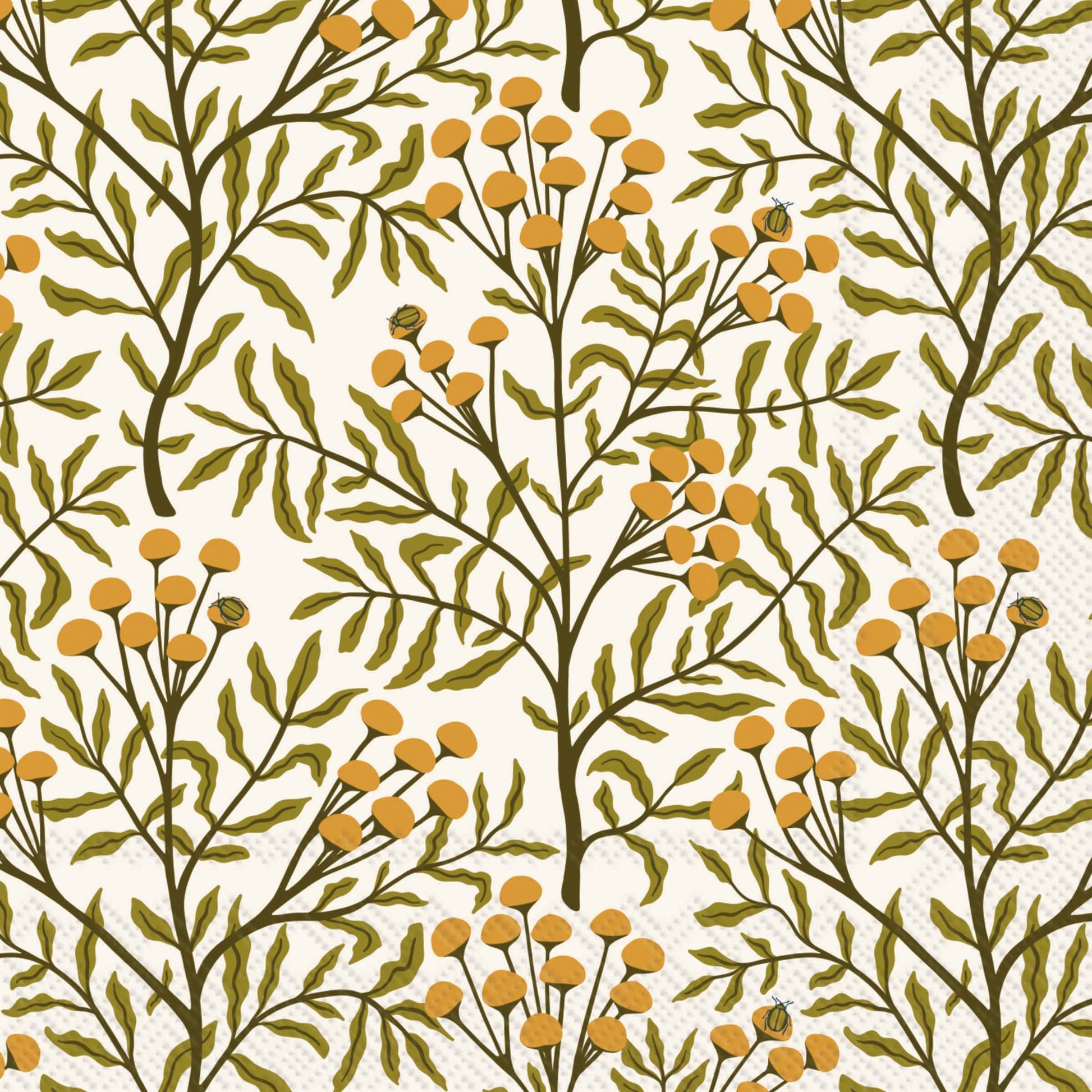 Autumn Acorn Tansy Paper Cocktail Napkins — Set of 20