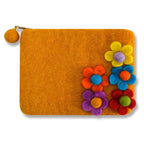 Five side flower Zip coin purses: Turquoise