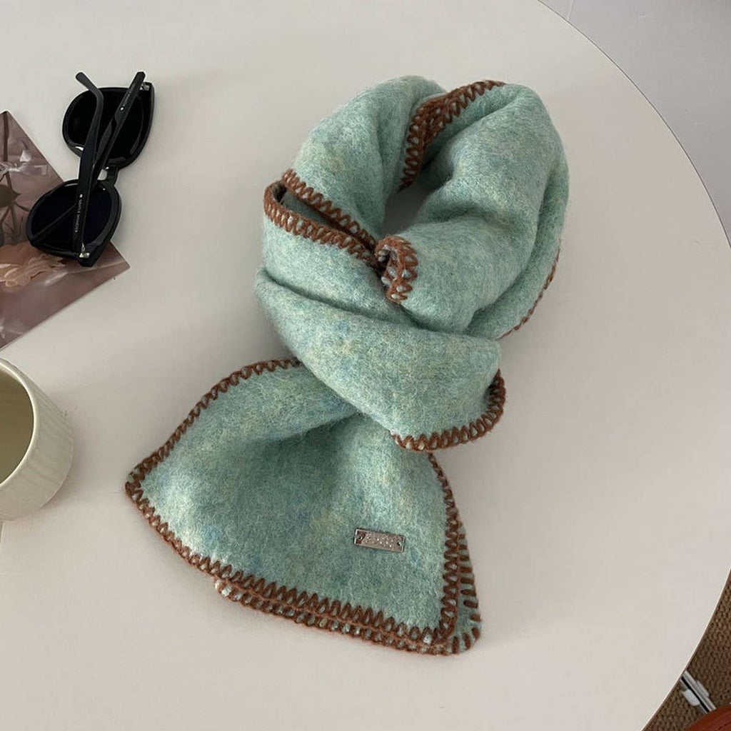 Pink Chic Colorblock Trim Scarf –(OS)