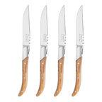 Laguiole Connoisseur Steak Knives Set of 4 Olive Wood