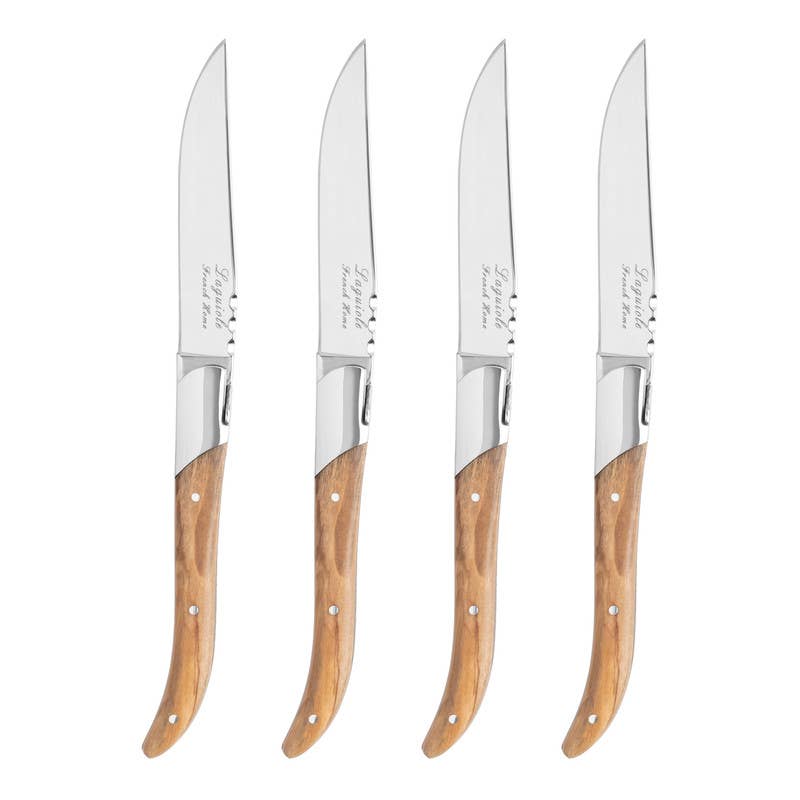 Laguiole Connoisseur Steak Knives – Set of 4 | Olive Wood