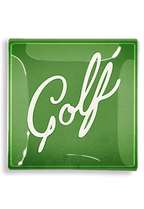 Ben's Garden - Golf Script Decoupage Glass Tray: 6"X 6"