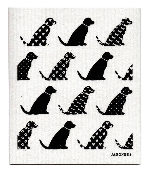 Swedish Dishcloth - Dogs - Black: Black
