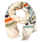 Brilliant Stripes Lightweight Pure Cotton Scarf for Women