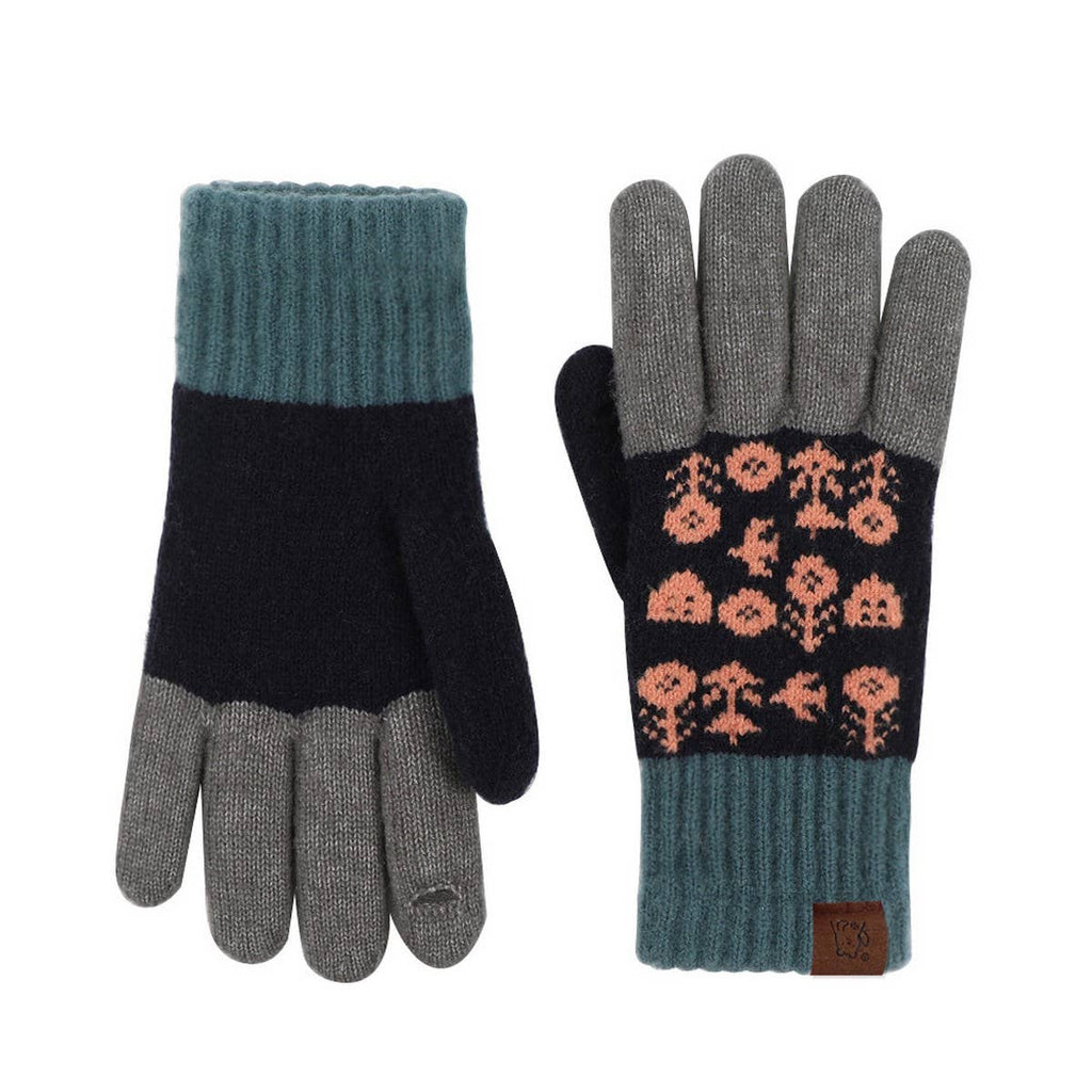 Green Knit Gloves –(OS)
