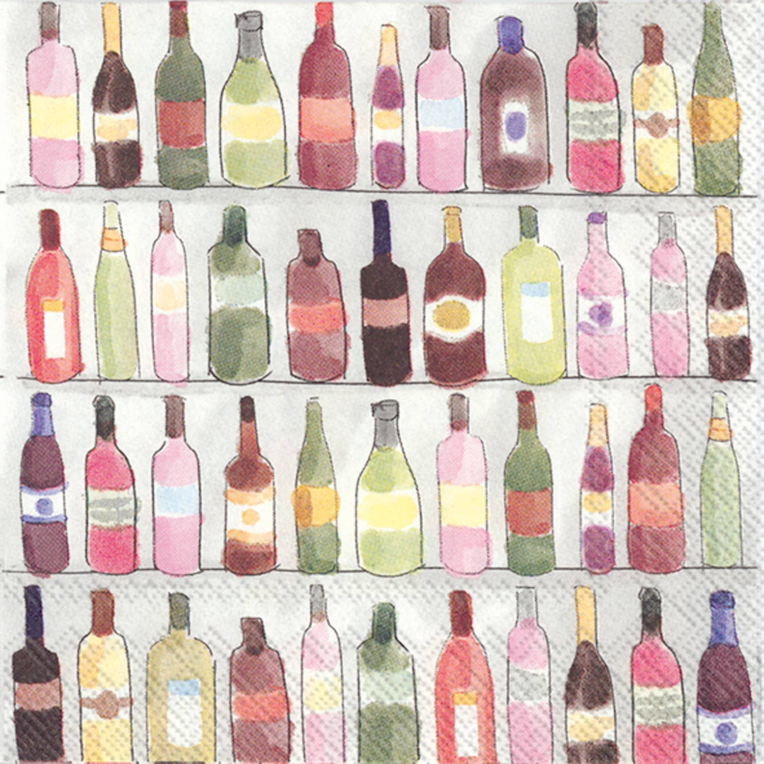 Cocktail Napkin 20 Ct Wine Shelves