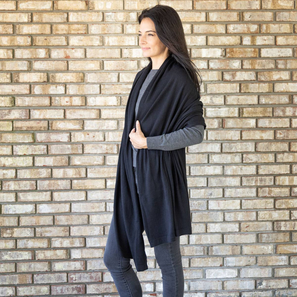 Dreamsoft Organic Cotton Travel Scarf — Black