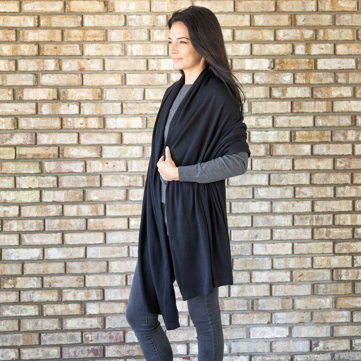 Dreamsoft Organic Cotton Travel Scarf — Black