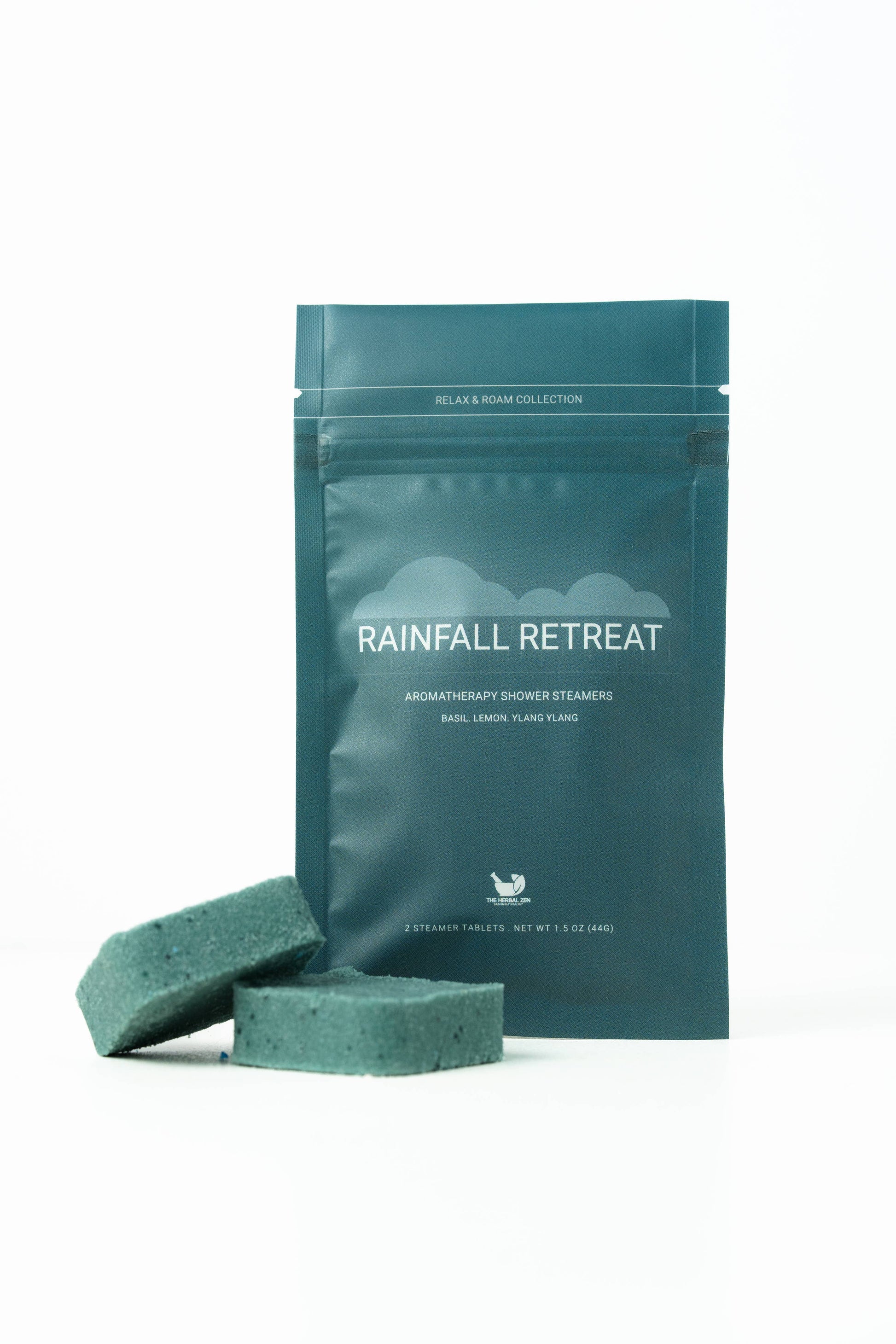 Rainfall Retreat Shower Steamers | Basil, Lemon &amp; Ylang Ylang Aromatherapy | Pack of 2