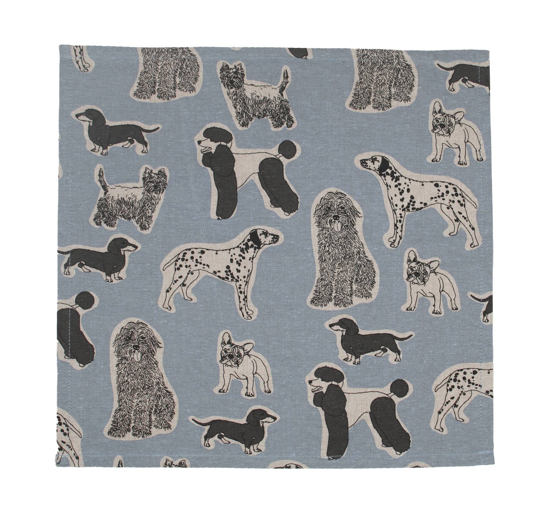 Napkins Set of 4 - Dog Print - Blue Haze