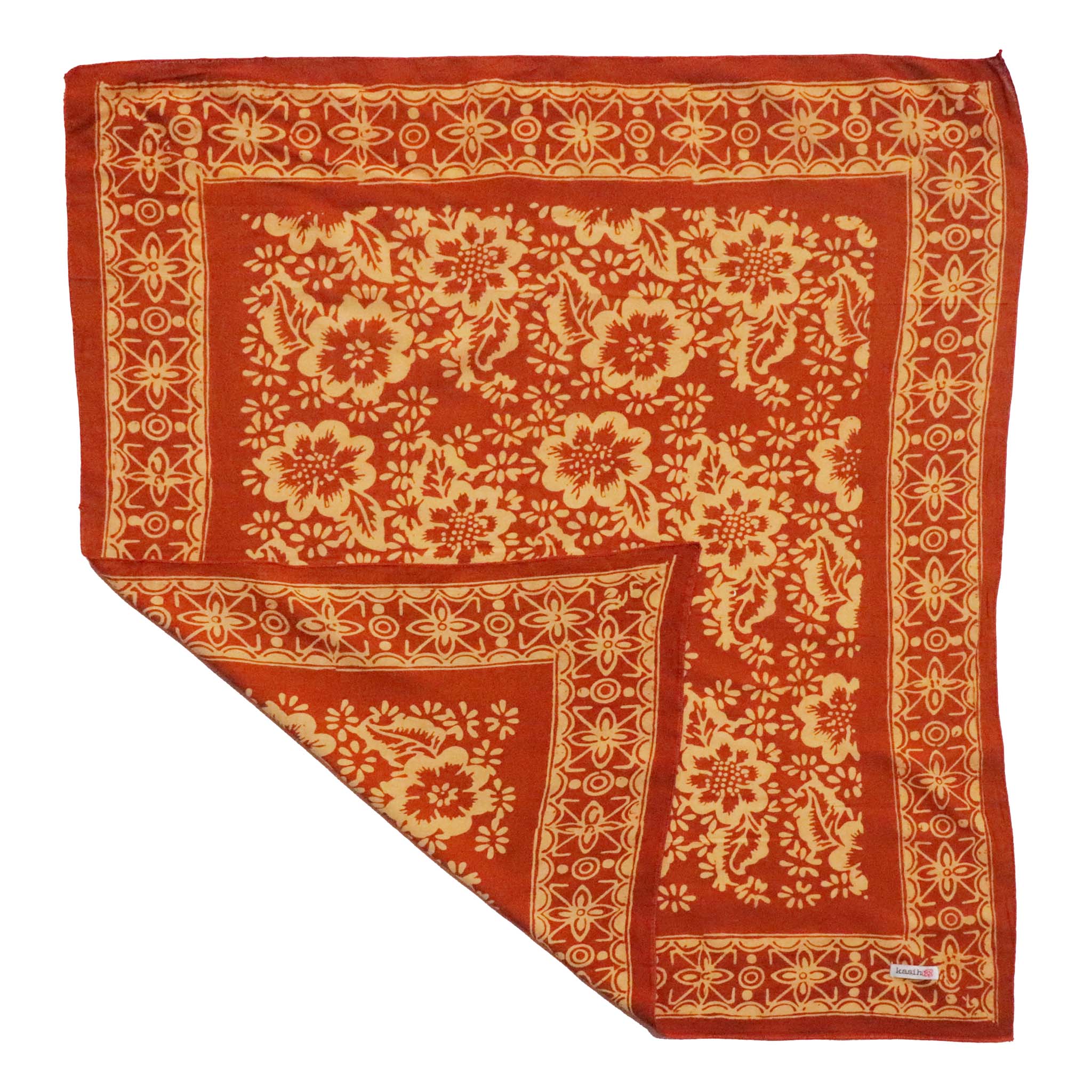 Batik Bandana - Red Orange hand drawn