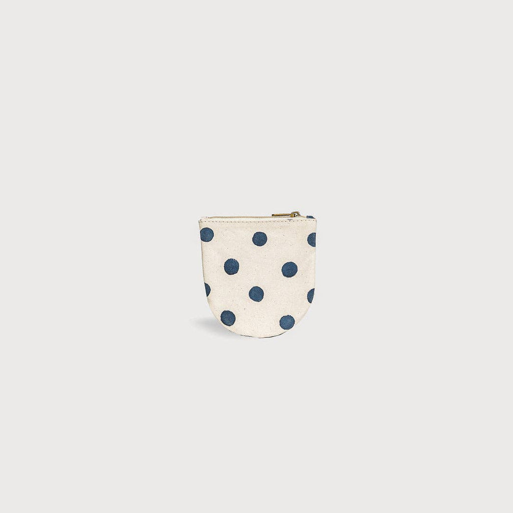 Indigo Dot Half Moon Pouch