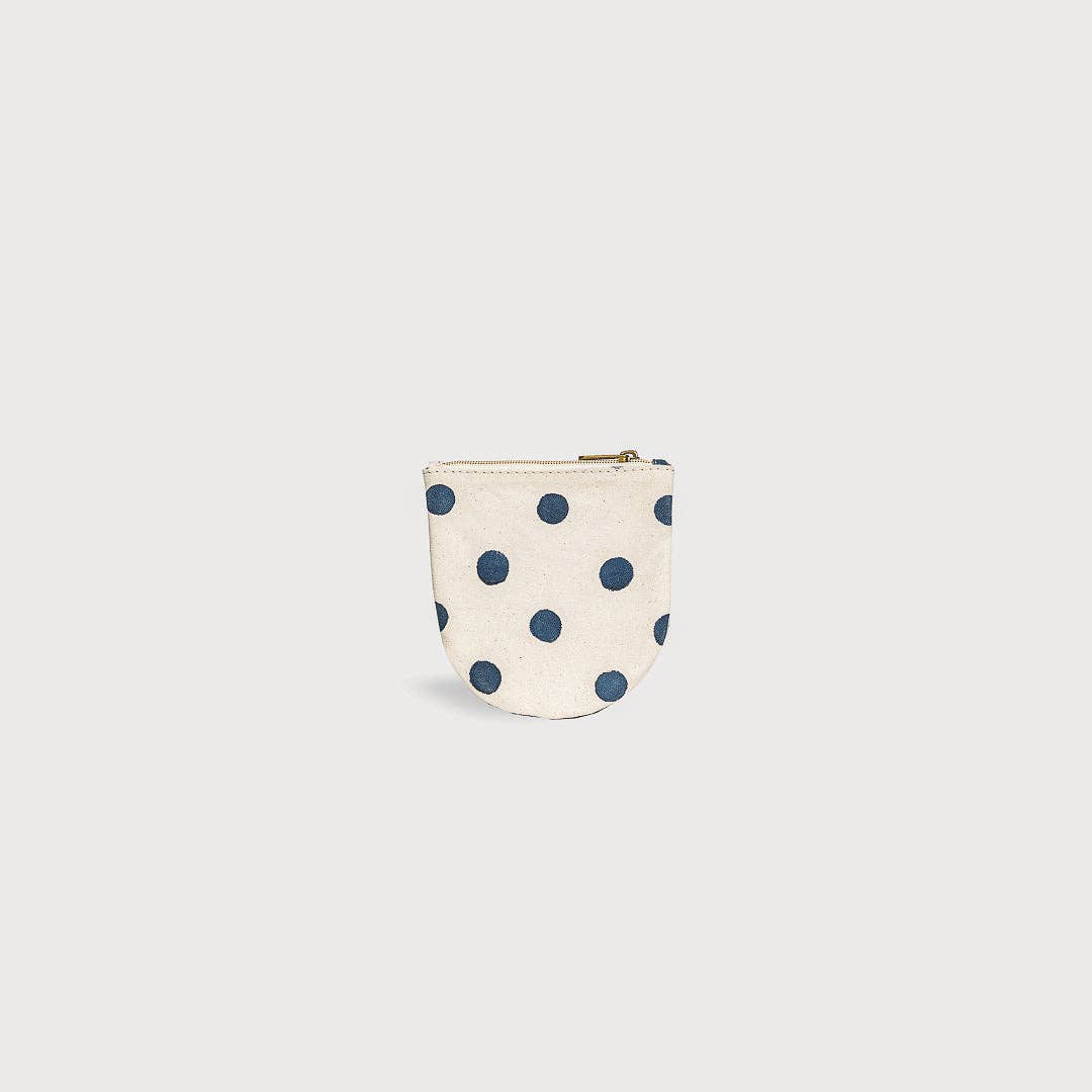 Indigo Dot Half Moon Pouch