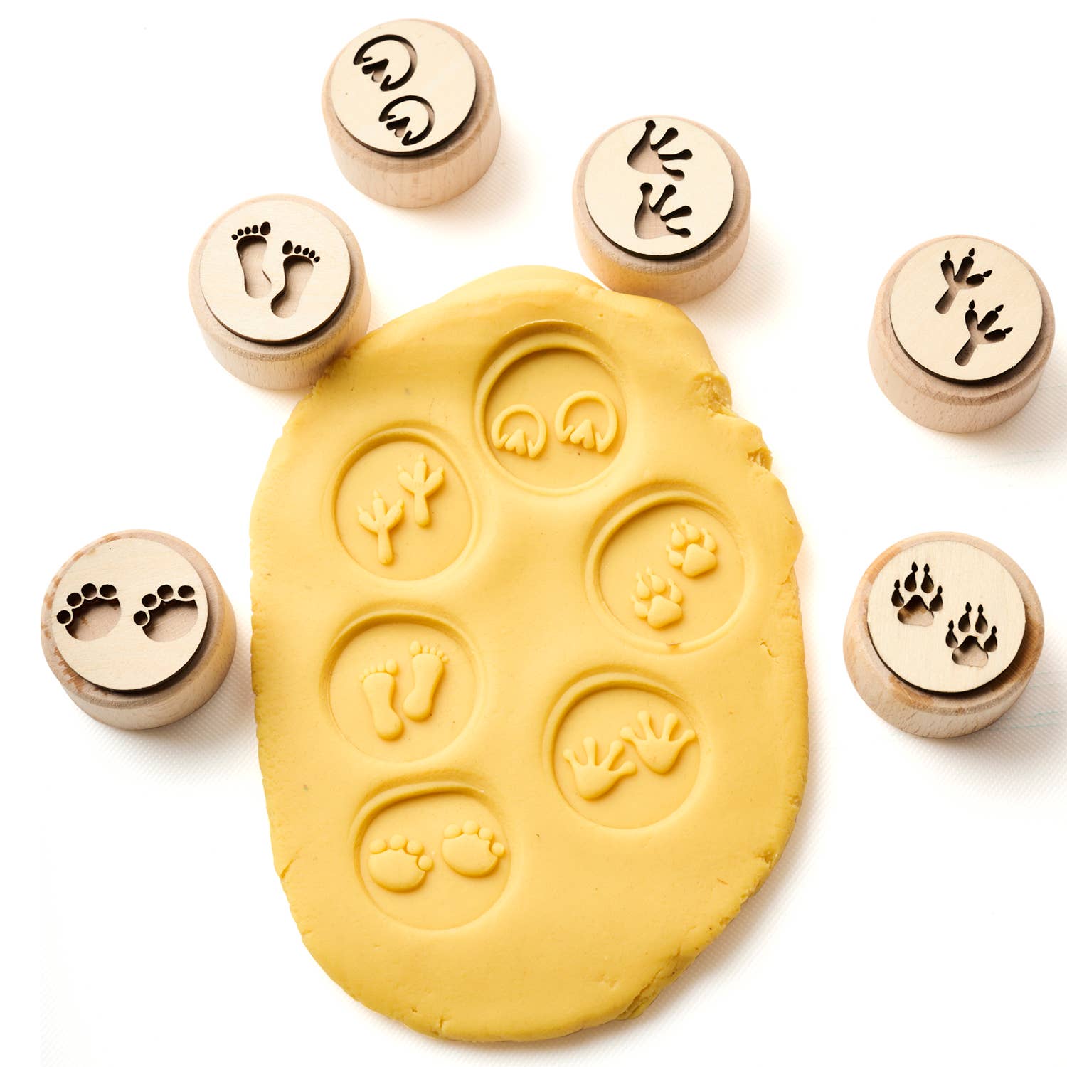 Animal Trackers – Wooden Dough Stampers | Set of 6