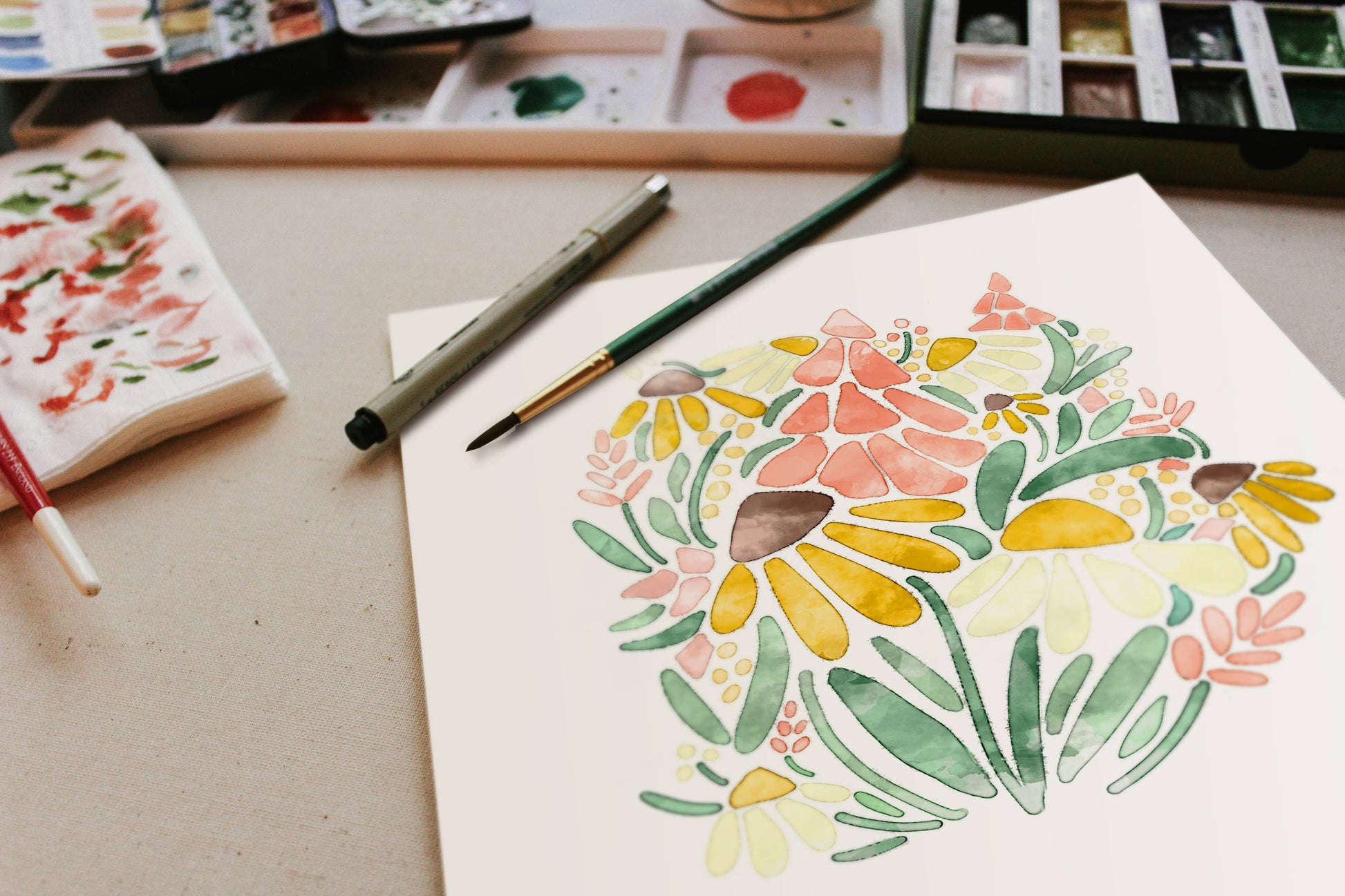 Floral Meadows – Watercolor Painting Kit