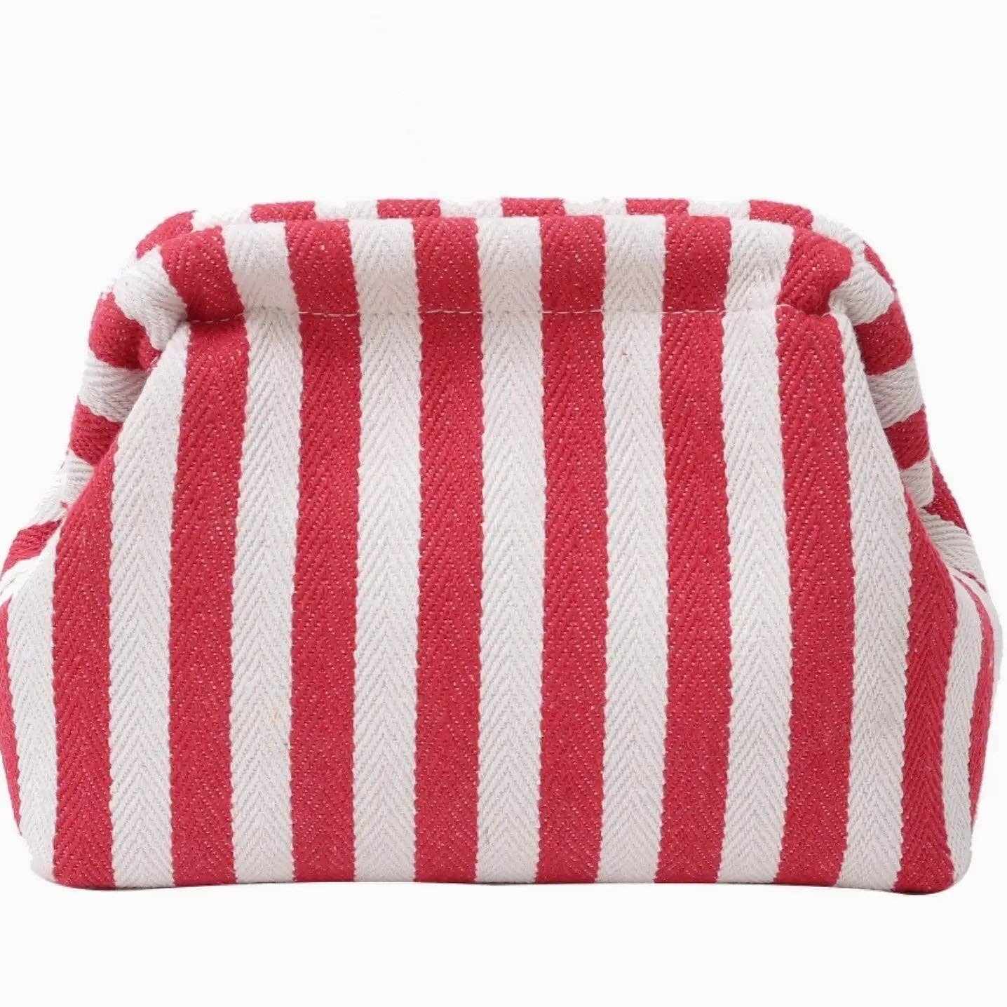 Navy Striped Makeup Pouch