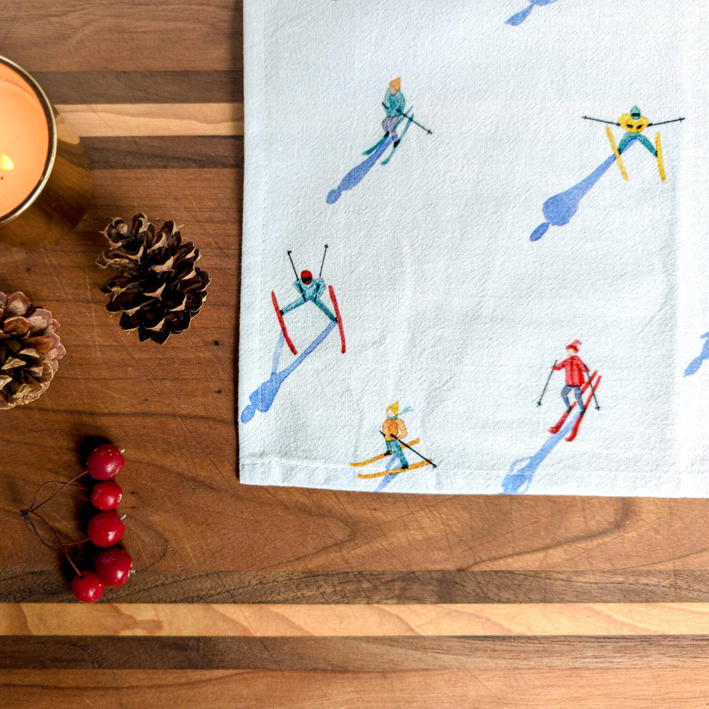 Skiers Tea Towel | Apres Ski Winter Holiday Kitchen Towel