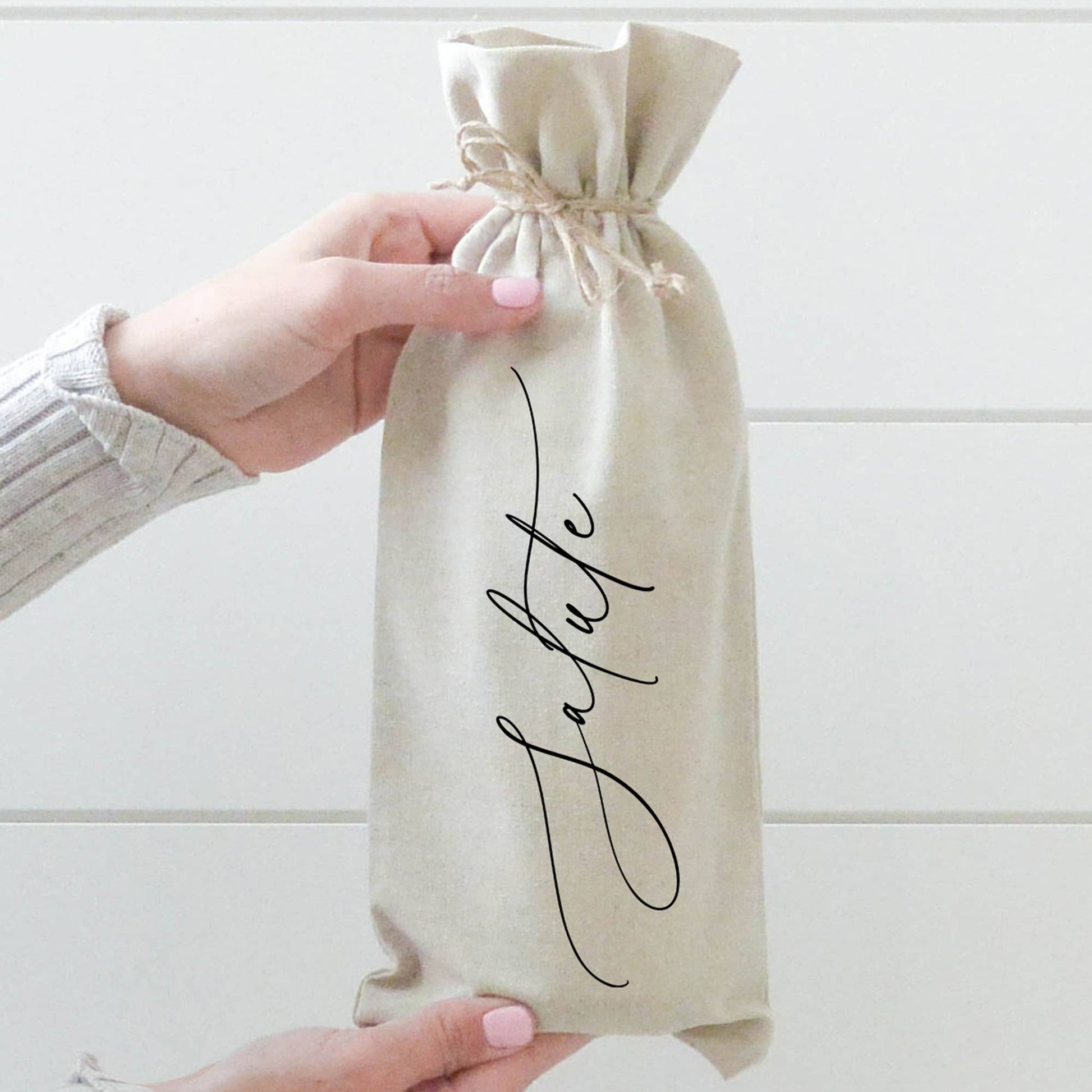 Salute Wine Bag: Natural Cotton/Linen