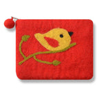 Turquoise One Bird Design Coin Purse