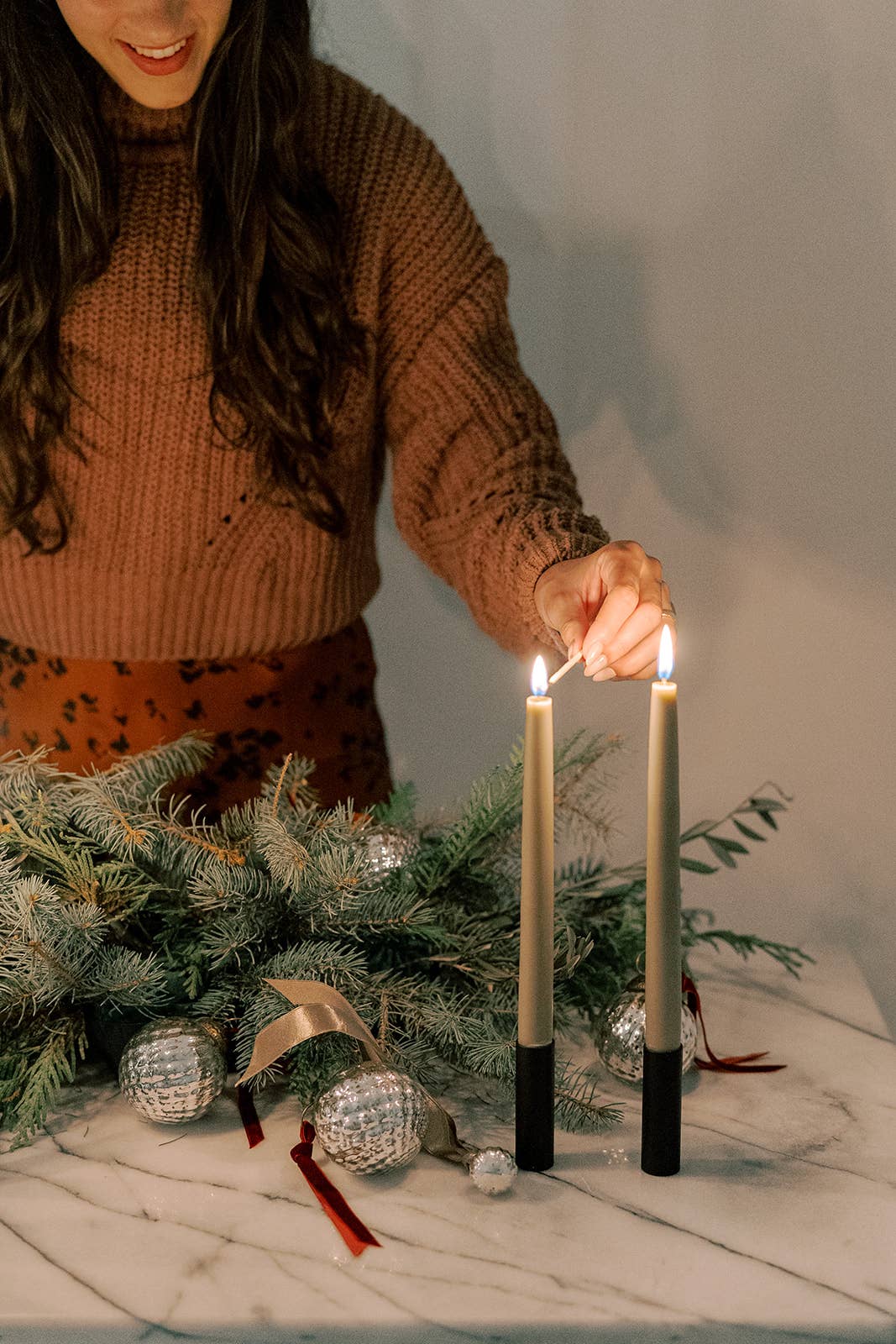 Bayberry | Dipped Beeswax Taper Candles – 10” | Pair